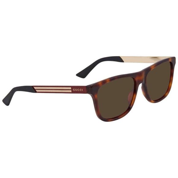 NEW Gucci Brown Rectangular Men's Sunglasses - Picture 1 of 4